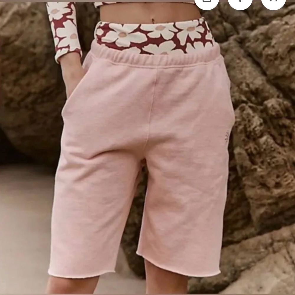 FP Movement For the Win Long Shorts in Heather Pink Gray